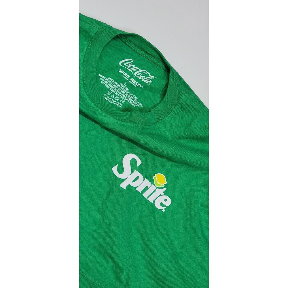 Coca Cola Brand Sprite Spirit Jersey Green Big Logo Adult Size Large‎ - Picture 4 of 5
